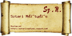 Sztari Mátyás névjegykártya