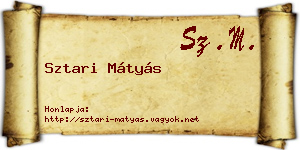 Sztari Mátyás névjegykártya