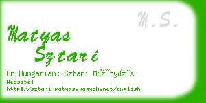 matyas sztari business card